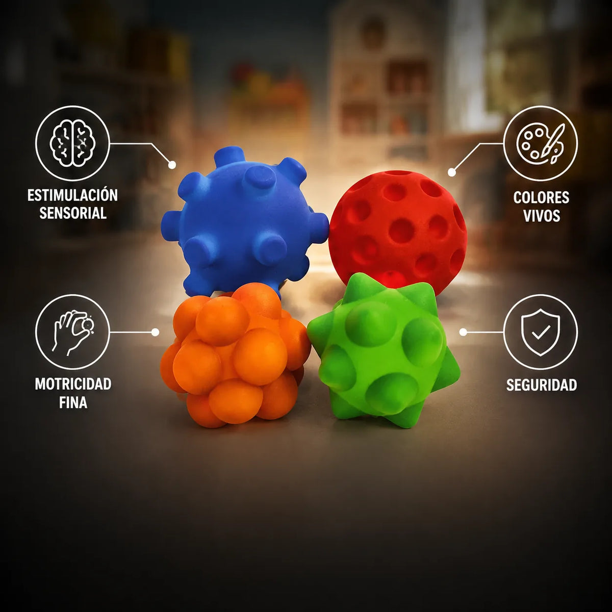 Pelotas Sensoriales con textura